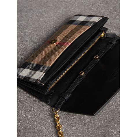 burberry house check wallet with chain|Burberry vintage check wallet.